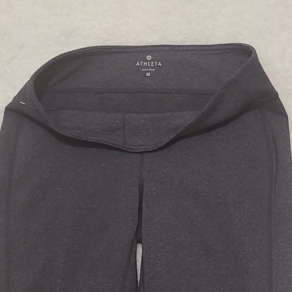Athleta Kickbooty Leggings M Gray 7/8 Capri High Rise - Picture 4 of 6